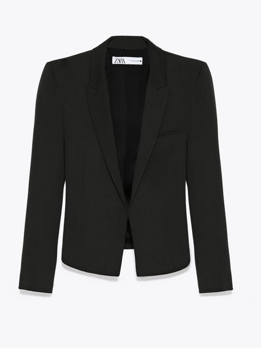 Zara Black Fitted Blazer with Notch Lapel